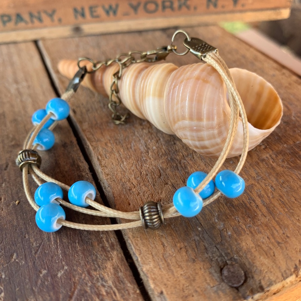 ✨VINTAGE CERAMIC BEAD BOHO STRING BRACELET✨